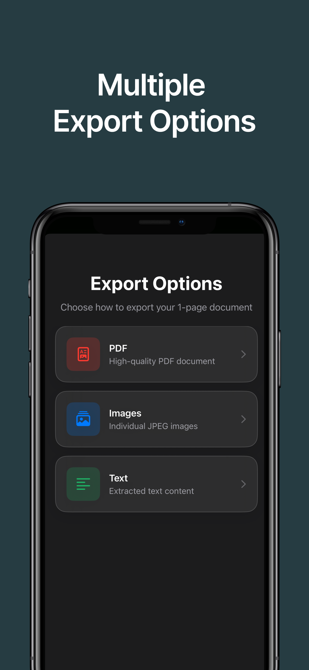 Multiple export options